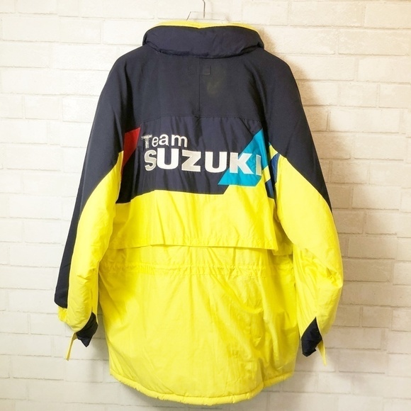 Team Suzuki Vintage Official Jacket Coat Yellow Racing Full Zip Men's XL NWT - Picture 8 of 8